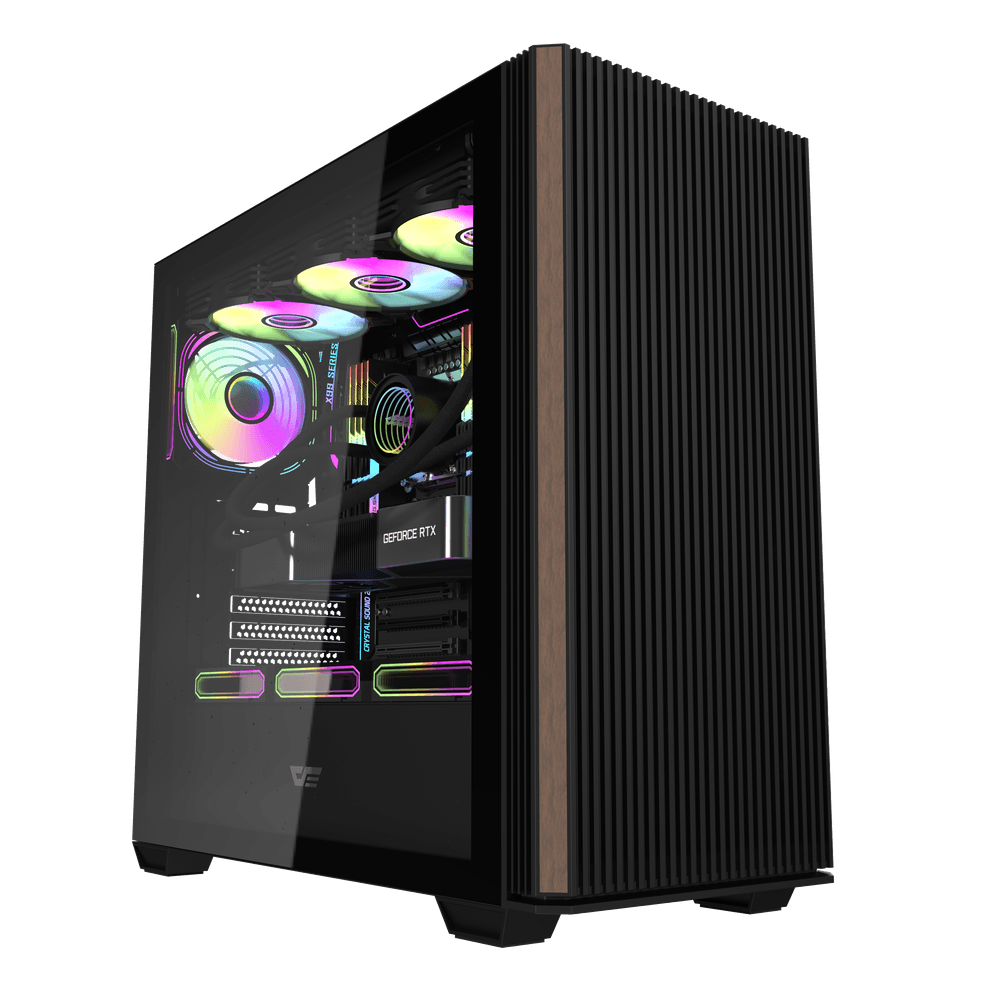 Thùng máy DARKFLASH DS900WS ATX | Vân gỗ, đen - ảnh 2